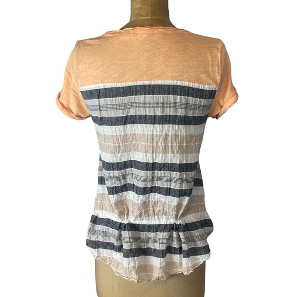 Little Yellow Button (Anthropologie) Peach/Striped Casual Tee Size S - Picture 8 of 15